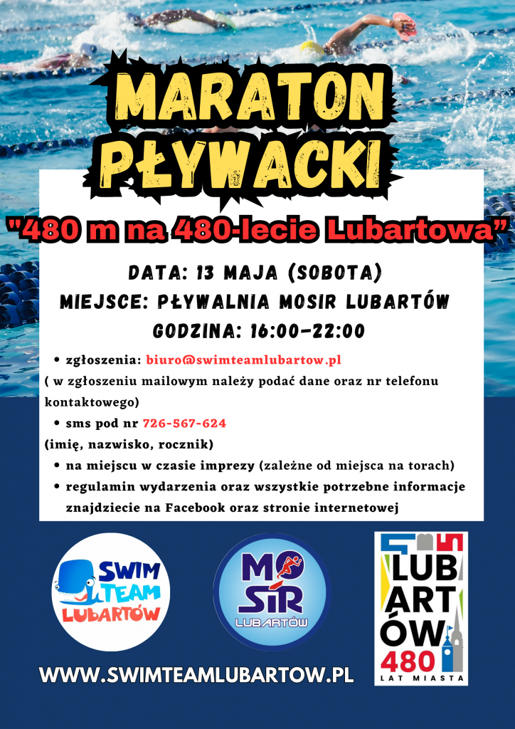 Maraton Pływacki „480 metrów na 480 lecie Lubartowa 